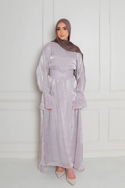 chic dressSafiya Organza Embroidery Set- Dark Lavender