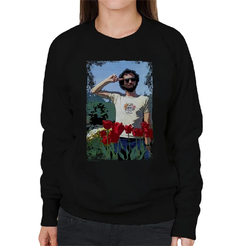 Major Savings TV Times Comedian Kenny Everett Saluting In A Flowerbed Women's Sweatshirt