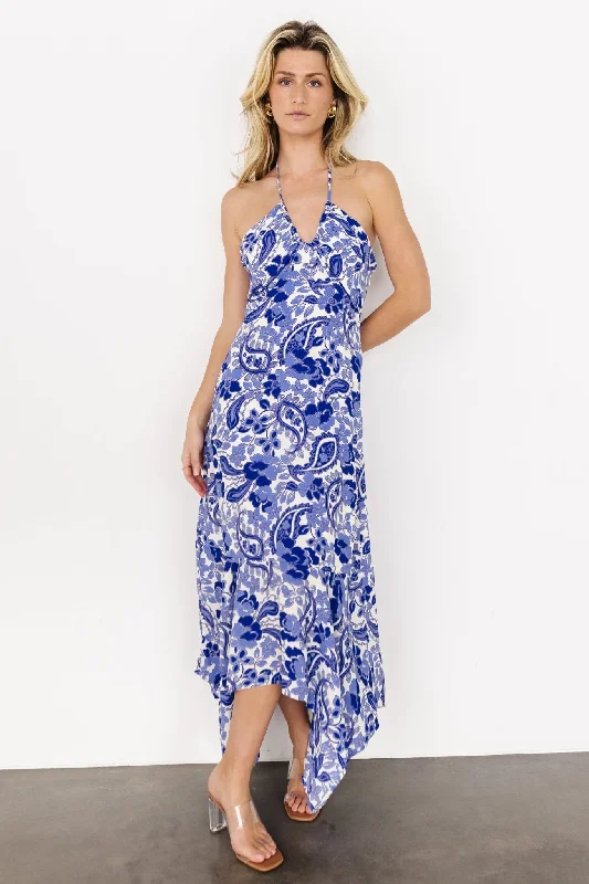 Exclusive Savings Camila Halter Maxi Dress | Blue + Ivory