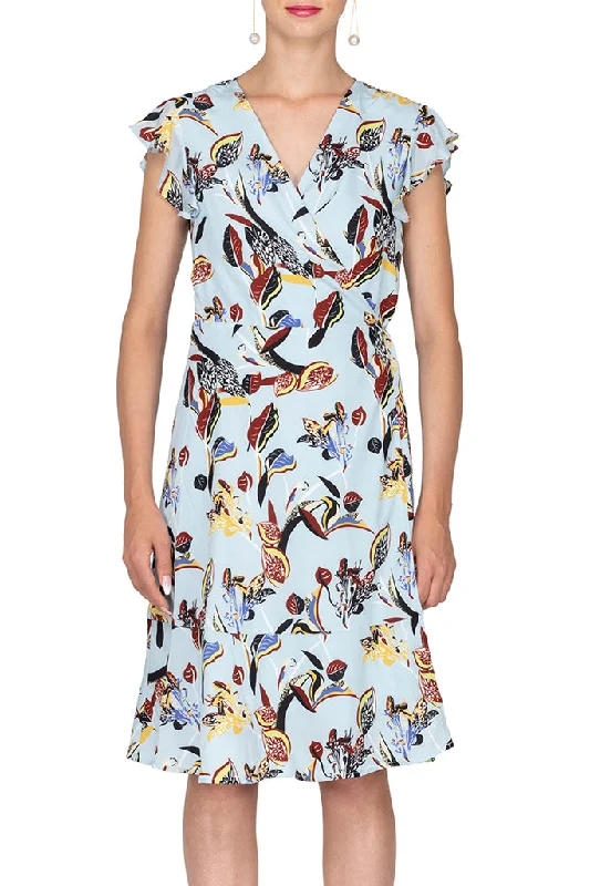 Daily Deals Cap Sleeve Ruffle Hem A-line Dress