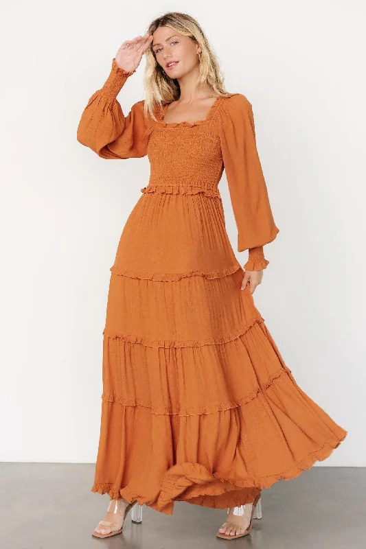 boho-chic dressLana Smocked Maxi Dress | Camel