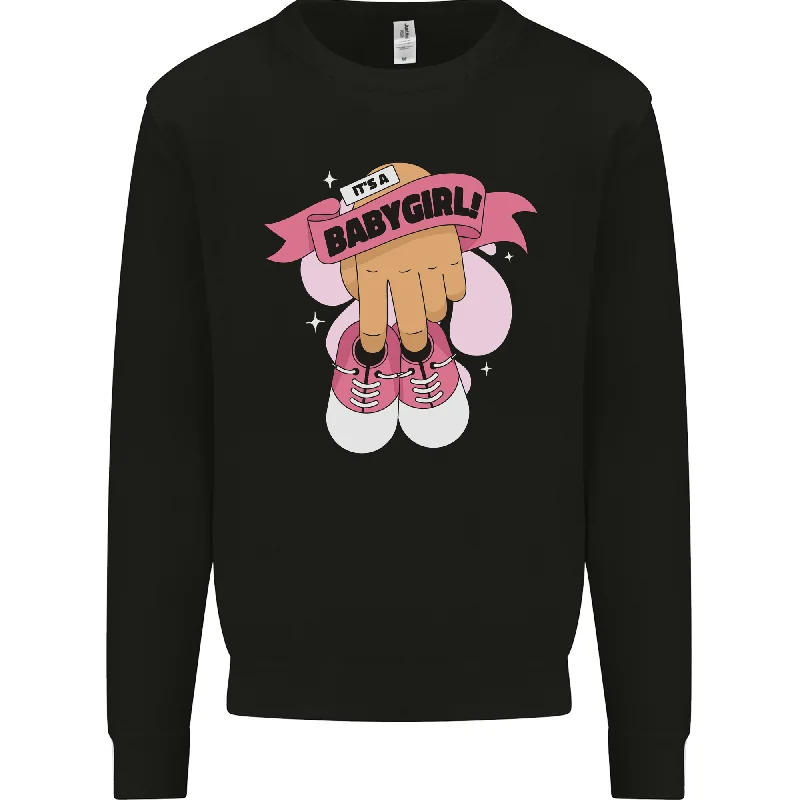Shop and Save A Baby Girl Gender Reveal Christening Pregnancy Mens Sweatshirt Jumper Shop and Save A Baby Girl Gender Reveal Christening Pregnancy Mens Sweatshirt Jumper