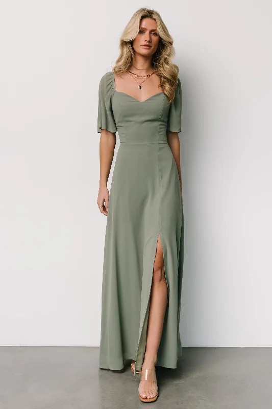 chic shift dressSierra Sweetheart Maxi Dress | Eucalyptus