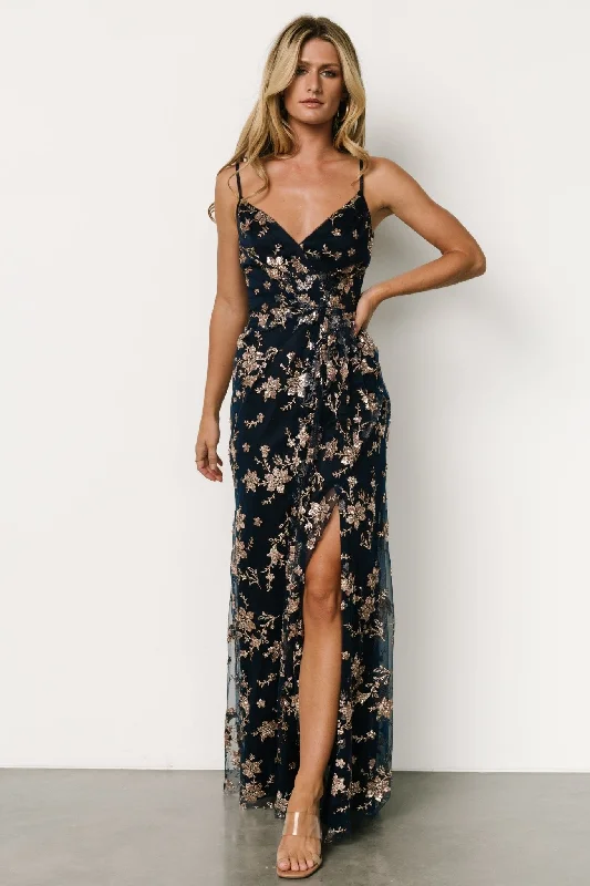 A-line dressMarcia Sparkle Gown | Navy + Rose Gold