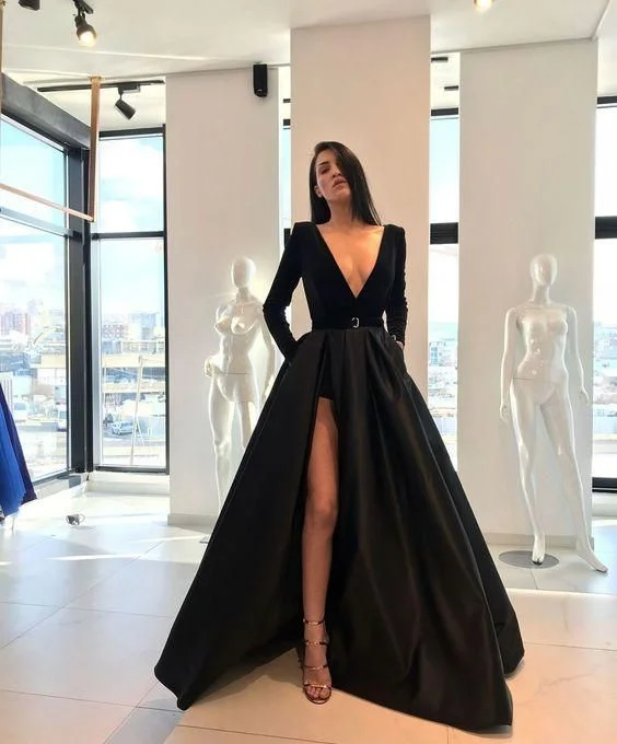 Price Reduction Elelgant Split Leg Long Prom Dress Formal Gradute Gown,DS4113