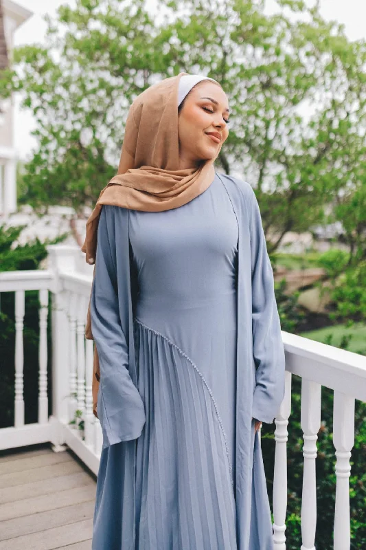Daily Deals Samira Pleat Abaya Set - Cloudy Blue