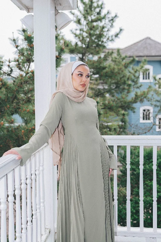 Sale Event Kelsi Soft Pleat Dress- Light Sage