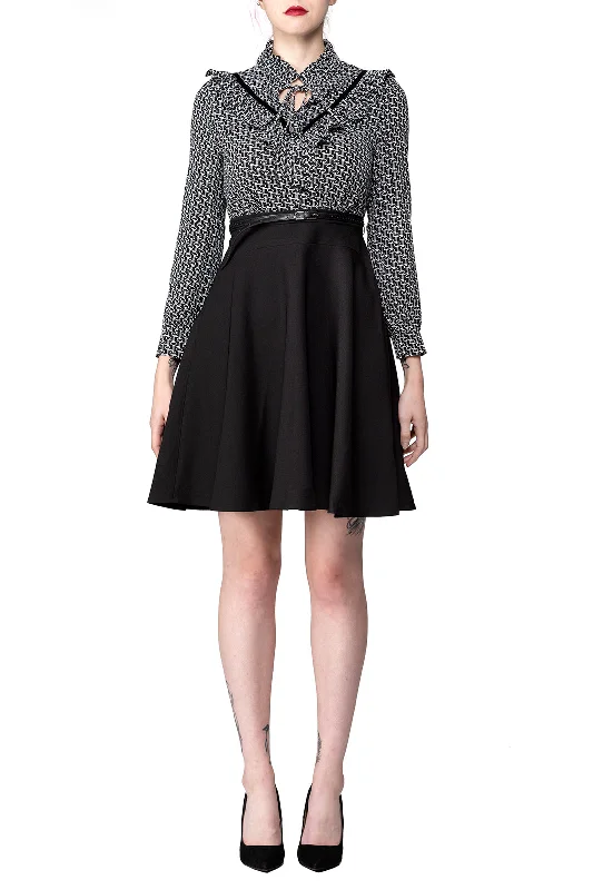 Great Deals SCANDINAVIA-Ruffle Accent Contrast Dress With Belt