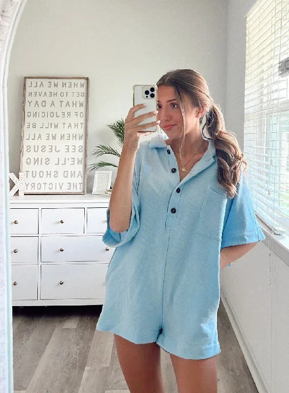 Epic Deals BABY BLUE RELAXED ROMPER