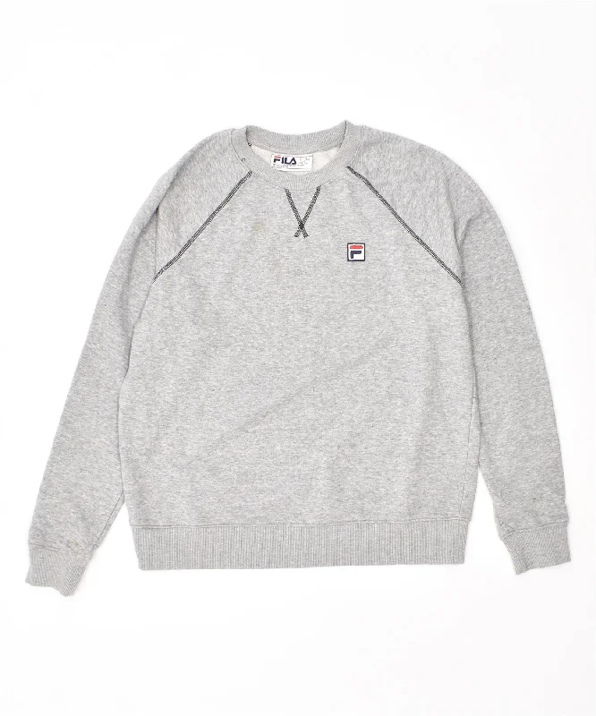 Instant Savings FILA Womens Sweatshirt Jumper UK 16 Large Grey Cotton