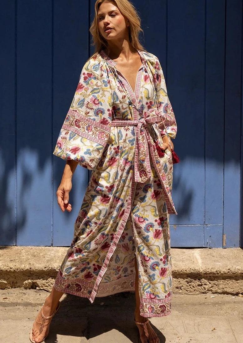 Stock Clearance Button Down  Maxi Dress Adriana