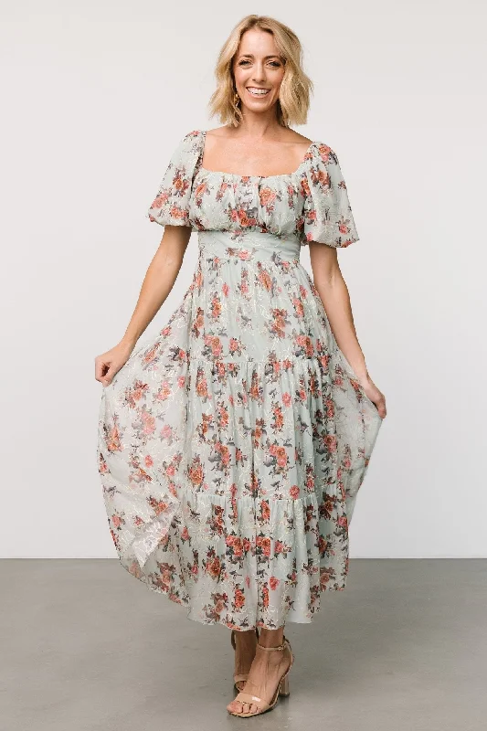 ruched dressAnnabeth Midi Dress | Eucalyptus Floral