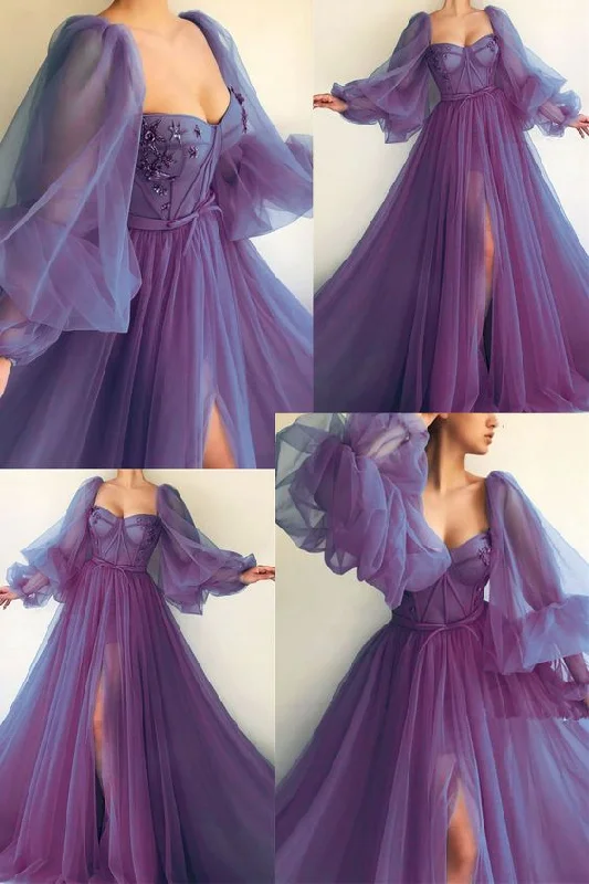 Massive Deals Puff Sleeve Prom Dresses formal prom dress ,DS4490