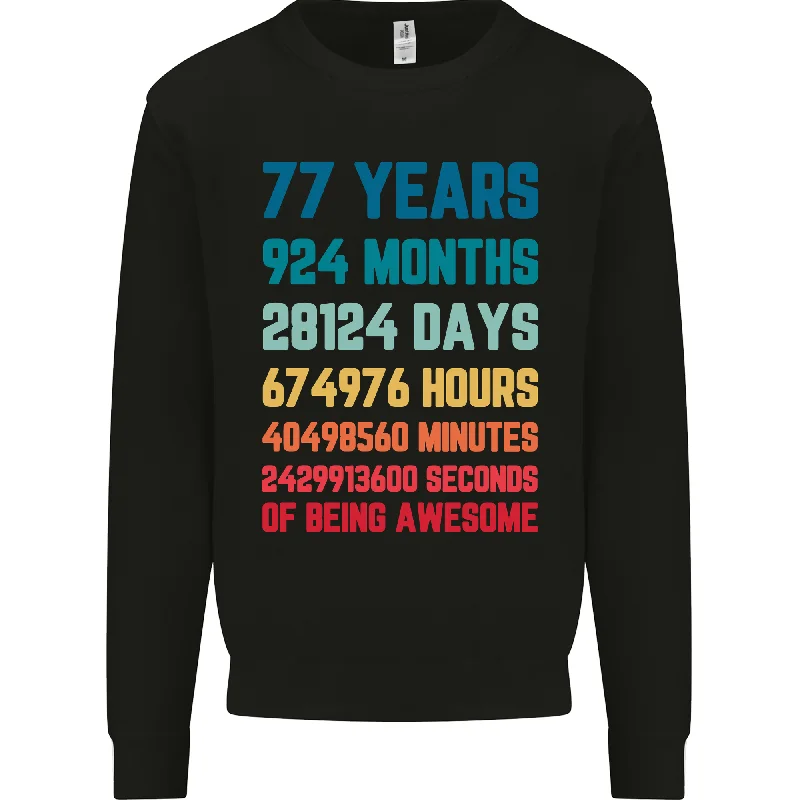 fashion sportswear hoodie77th Birthday 77-Year-Old Men's Sweatshirt Jumper