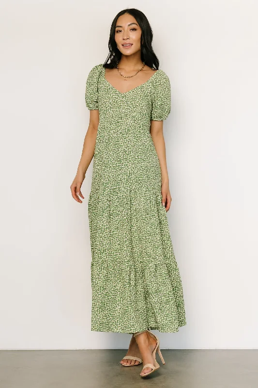 casual knit dressGables Puff Sleeve Maxi Dress | Green Multi