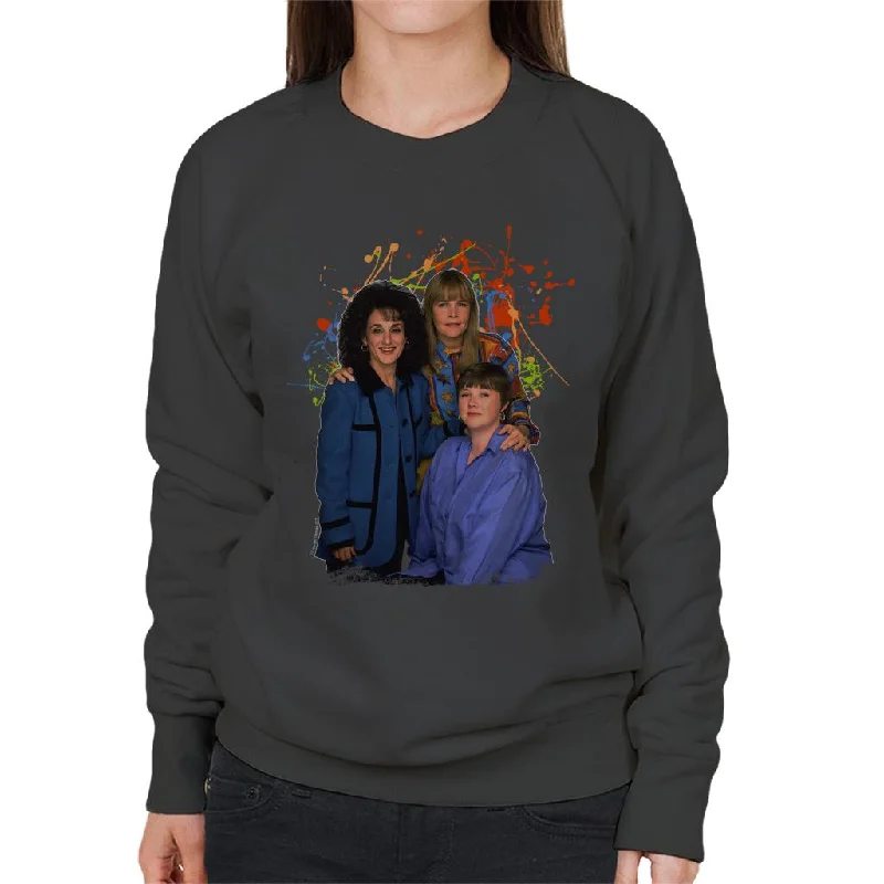 Final Clearance TV Times Birds Of A Feather Cast Paint Splatter Women's Sweatshirt