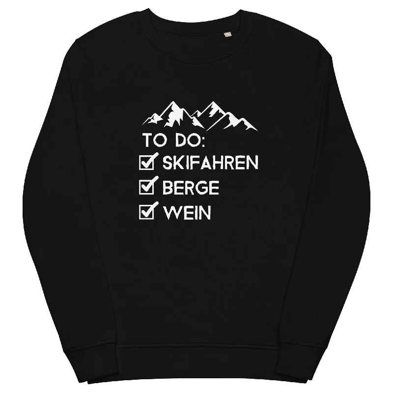 premium athletic sweatshirtTo Do Liste - Skifahren, Berge, Wein - Unisex Premium Organic Sweatshirt