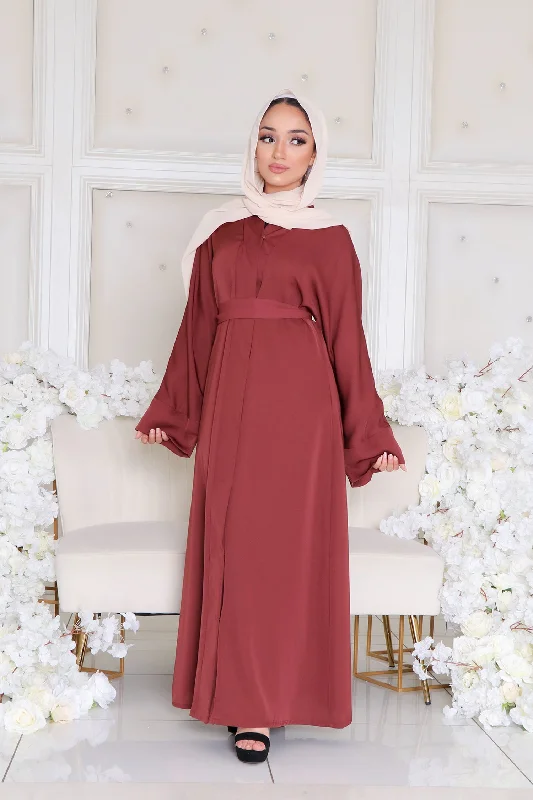 Epic Deals Mariah Essential Open Abaya- Burnt Sienna