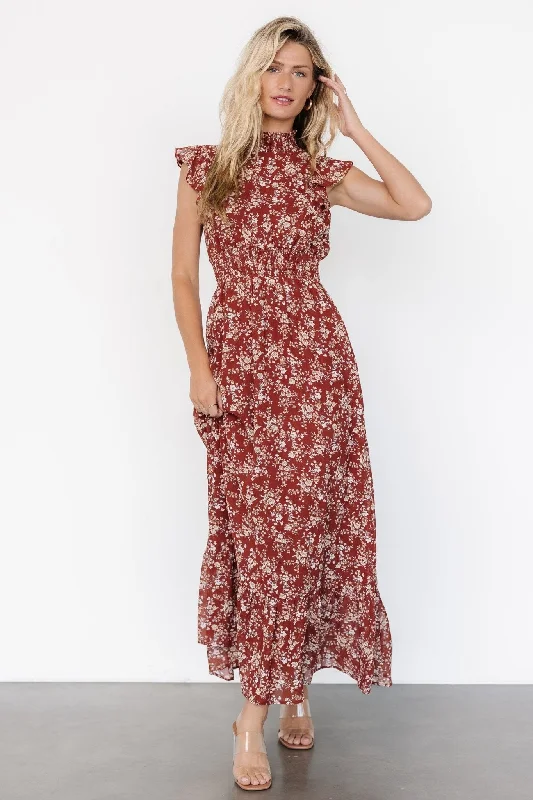 trendy dressKearny Ruffle Maxi Dress | Rust Print