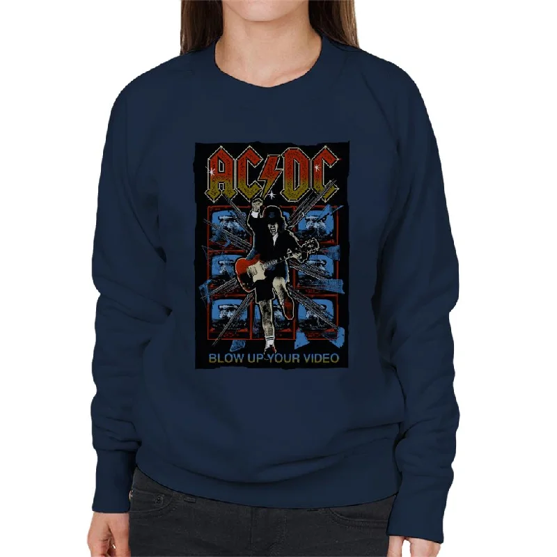 loose fit sports sweatshirtAC/DC Angus Young Blow Up Your Video Women's Sweatshirt