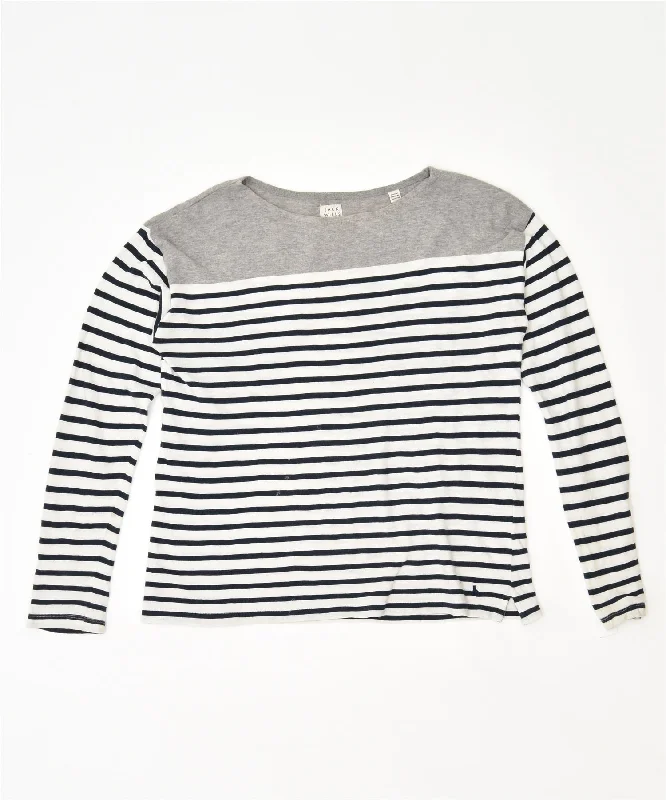 Huge Savings JACK WILLS Womens Loose Fit Boat Neck Jumper Sweater UK 6 XS Grey Cotton