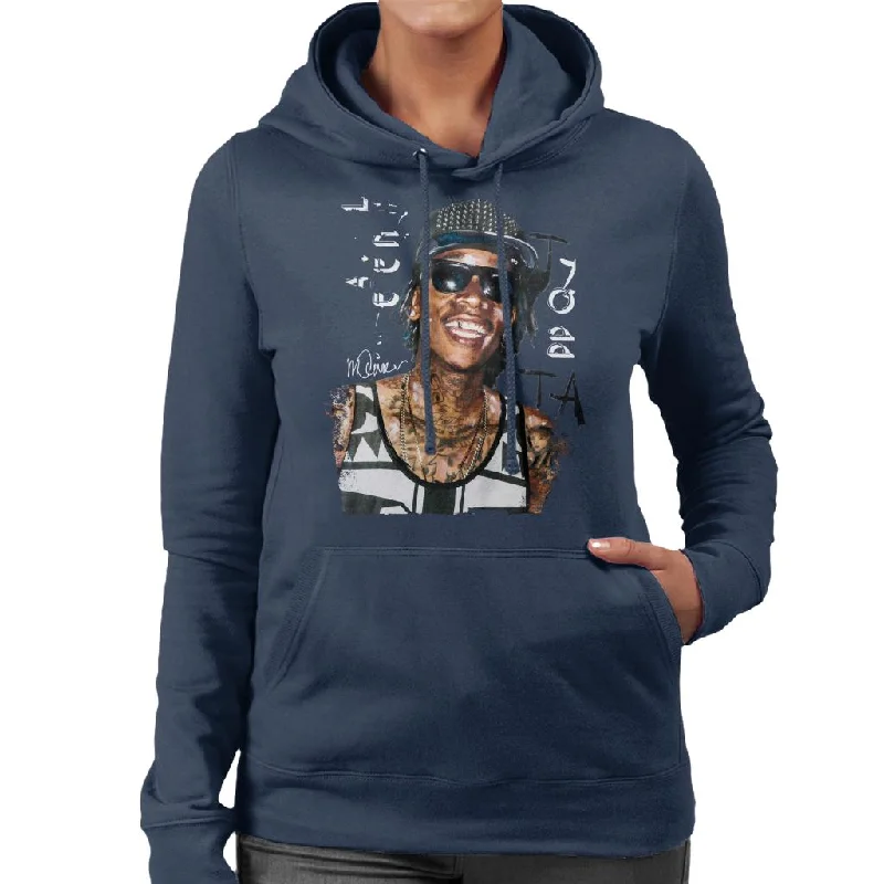 cozy workout hoodieSidney Maurer Original Portrait Of Wiz Khalifa Women's Hooded Sweatshirt