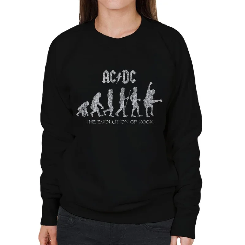 warm workout hoodieAC/DC Evolution Of Rock Women's Sweatshirt