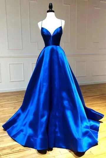Super Deal V-Neck Spaghetti Straps Criss-cross Back Prom Dresses Evening Dresses,DS4188