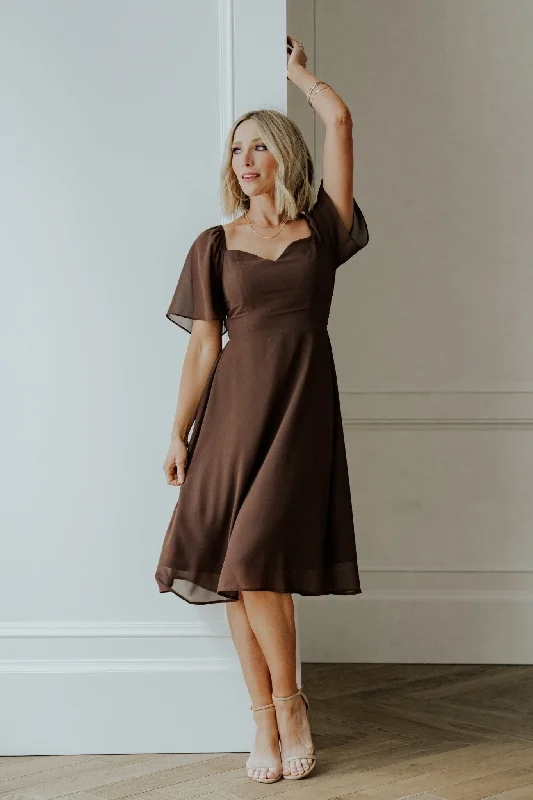 oversized dressColette Sweetheart Midi Dress | Espresso