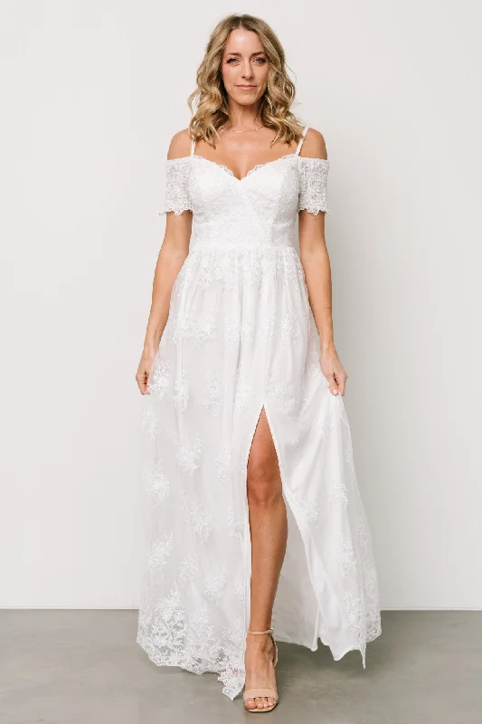 While Supplies Last Esperanza Tulle Embroidered Maxi Dress | Off White