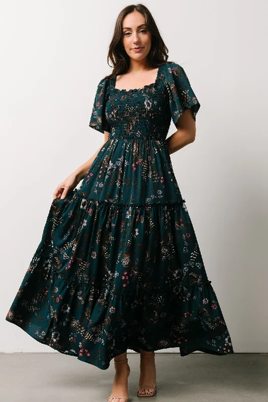 elegant dressSouthampton Smocked Maxi Dress | Jade Blossom