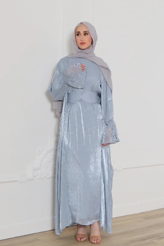 Limited Time Offer Safiya Organza Embroidery Set- Blue Gray
