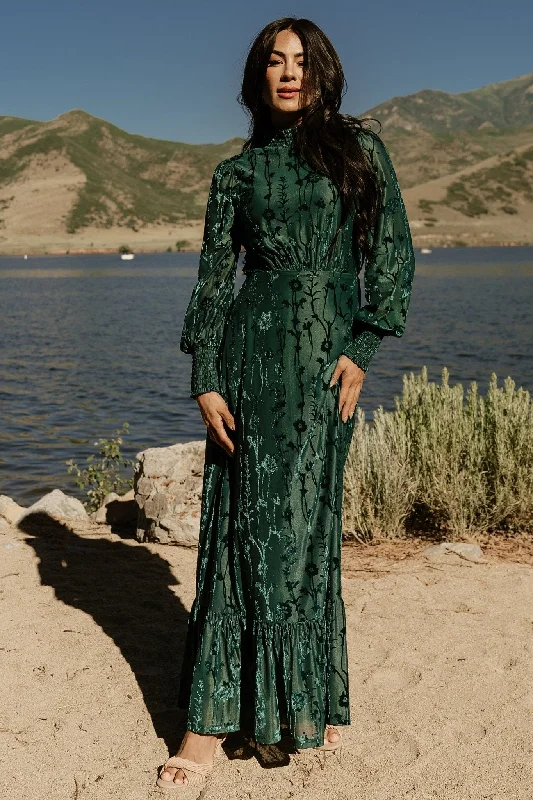 Exclusive Savings Penelope Velvet Maxi Dress | Emerald