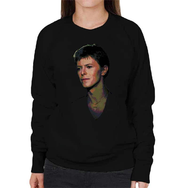 Exclusive Offers TV Times Pop Star David Bowie 1977 Women's Sweatshirt