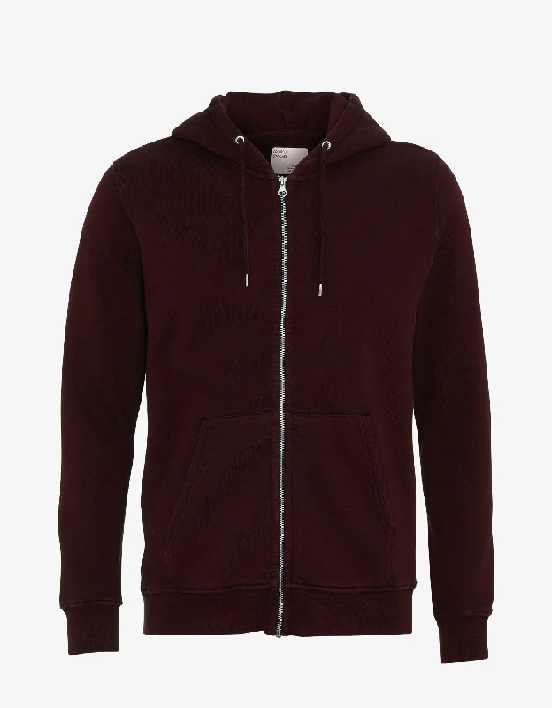 Fantastic Offers Classic Organic Zip Hood - Oxblood Red