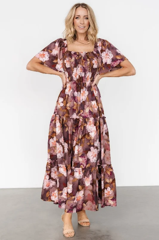 statement dressSouthampton Smocked Maxi Dress | Brown Floral