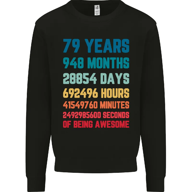 loose fit athletic hoodie79th Birthday 79 Year Old Mens Sweatshirt Jumper