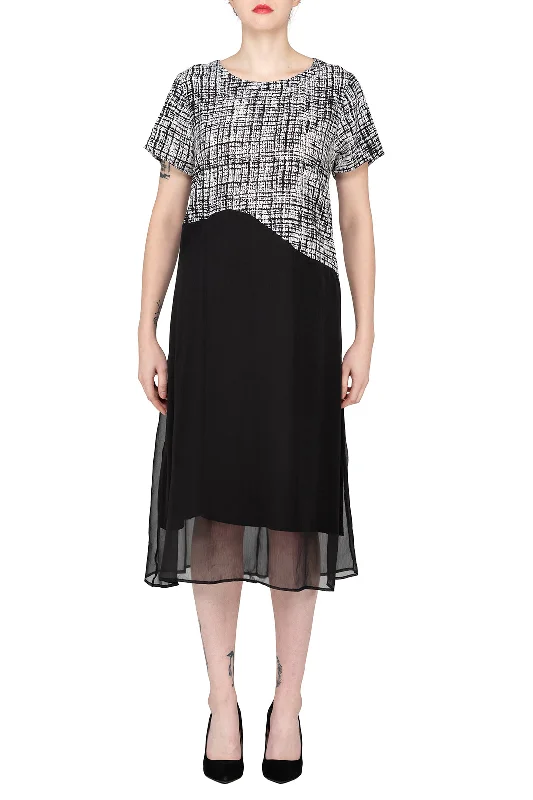Fantastic Offers TWO PEARS-Short Sleeve Contrast Shift Dress