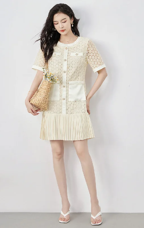 Bonus Savings New Style Flap Neck Slim Fit Chiffon Mid Length Women's Dress