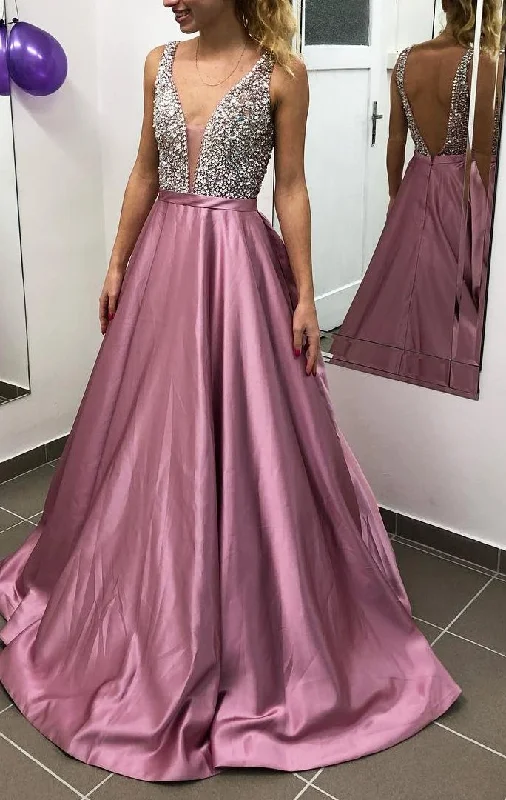 Stock Up and Save Backless Sexy Long Prom Dress With Beading Custom-made School Dance Dress Fashion Wedding Party Dress,DS4250