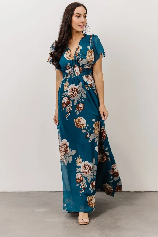 party dressAlexandria Smocked Maxi Dress | Blue Floral