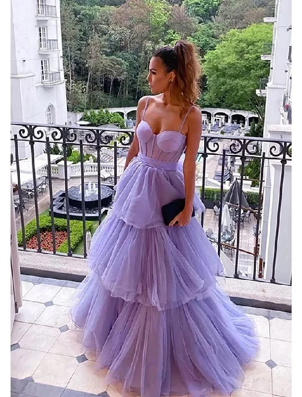 flowy maxi dressBall Gown Prom Dresses Tiered Dress Formal Floor Length Sleeveless Sweetheart Tulle Backless with Pleats Ruched,DP0137