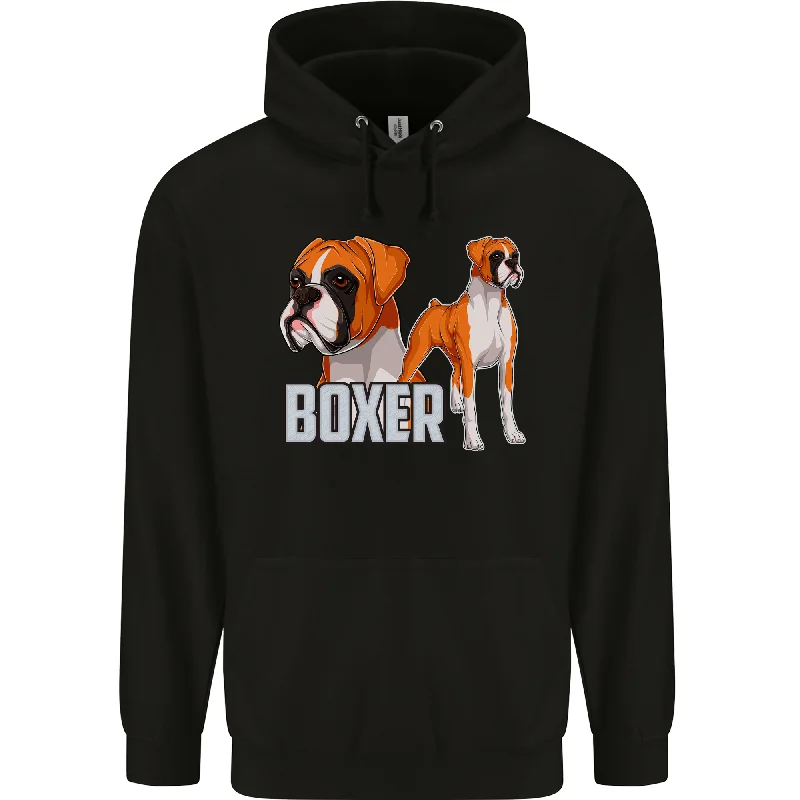 casual hoodie for menA Boxer Illustration Dog Mens 80% Cotton Hoodie