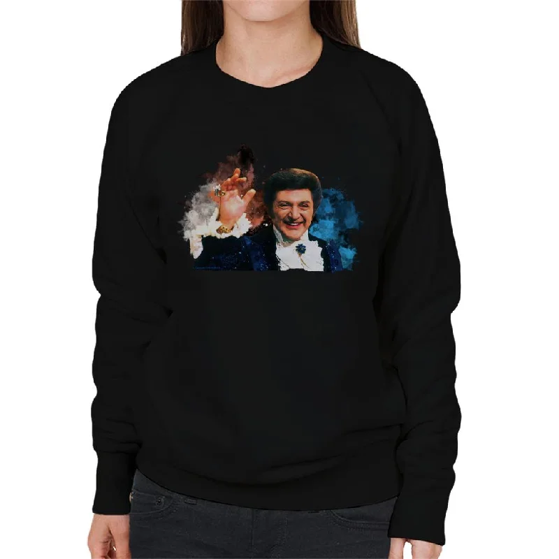 Online Only TV Times Singer Liberace Paint Splatter Women's Sweatshirt