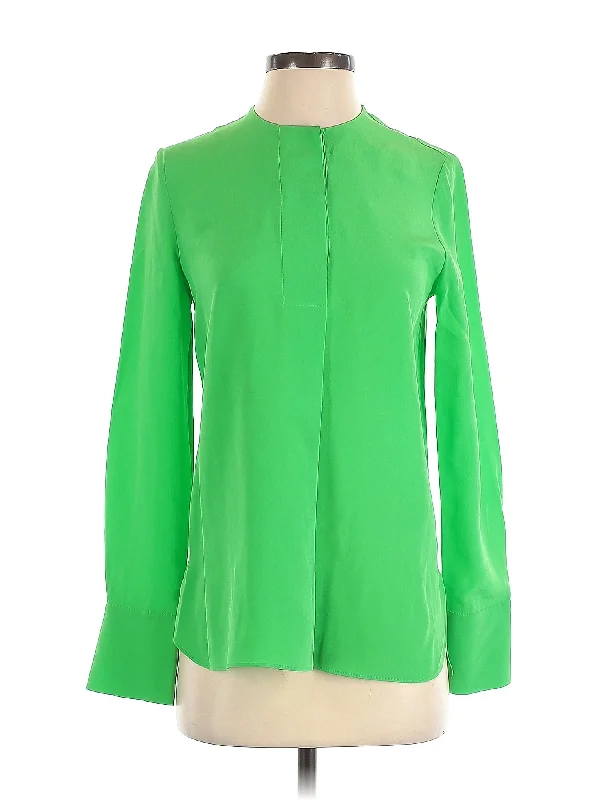 Overstock Sale Long Sleeve Silk Top
