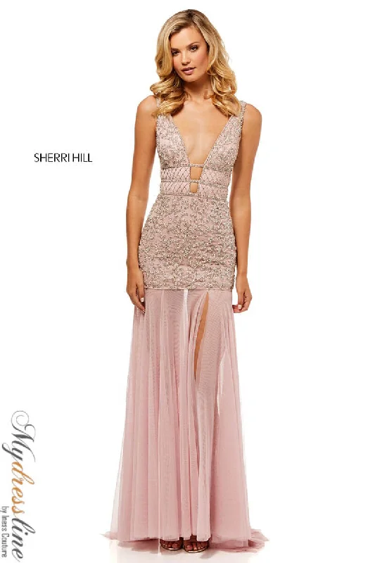 textured dressSherri Hill 52536