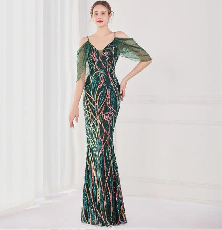 Limited Time Taylor Cap Sleeve Sequin Maxi Dress