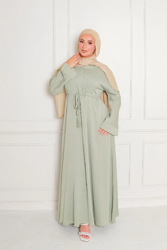 Best Bargains Ivy Essential Flare Abaya- Light Sage Green