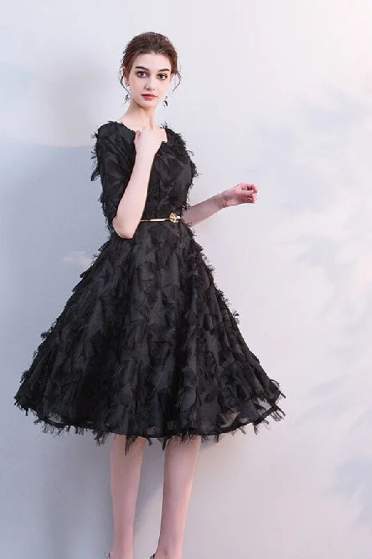 Price Blitz HALF SLEEVE SHAGGY A-LINE DRESS