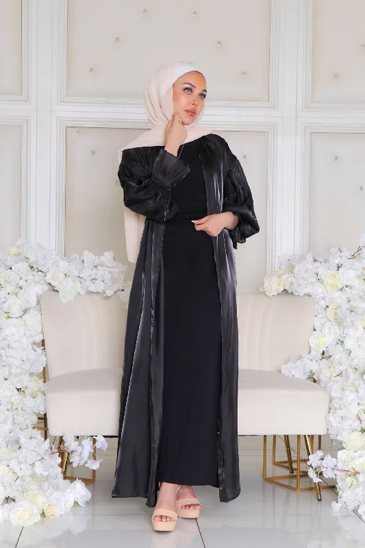 Special Offer Darya Organza Balloon Sleeve Abaya- Black